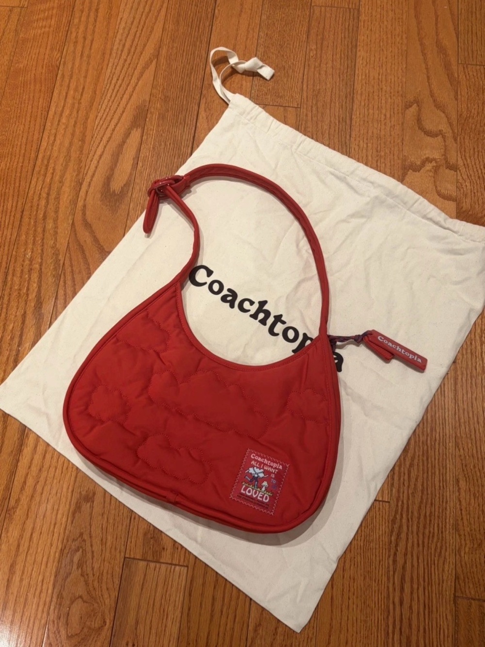 Coach NWOT Coachtopia Cloud Quilt Ergo Bag RED